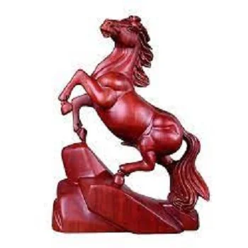  Red Wood Horse Statue